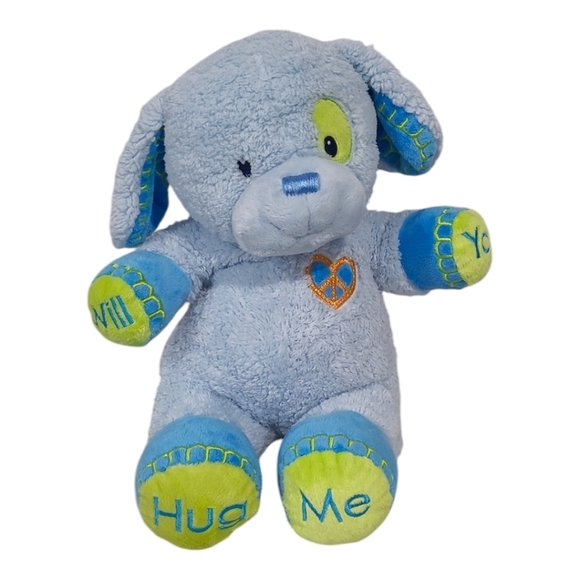 Dan Dee Stuffed Puppy Dog Blue 18" Will You Hug Me - Picture 1 of 13